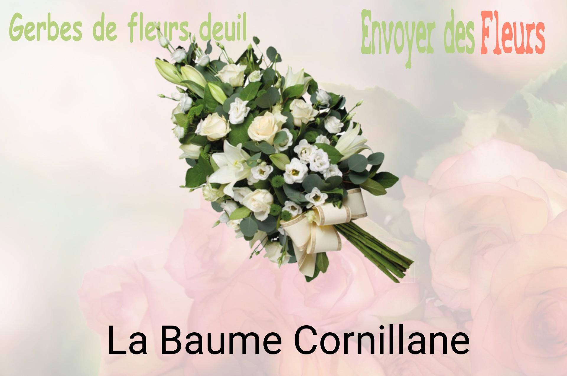 Gerbe de fleurs de deuil livrée à La Baume-Cornillane